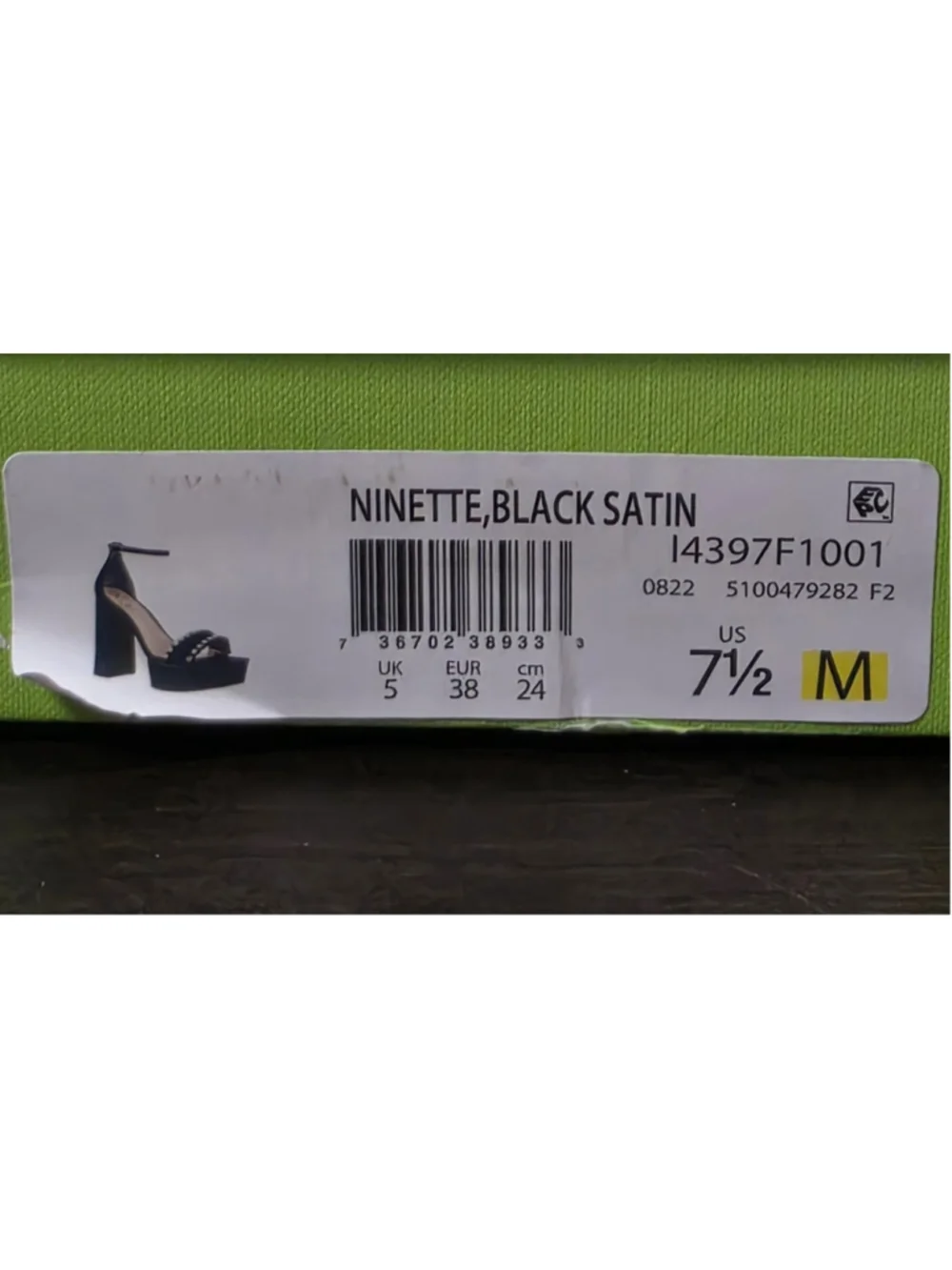 Sam Edelman Ninette Crystal Rhinestones Pleated Block Heels 7.5 M Black Satin